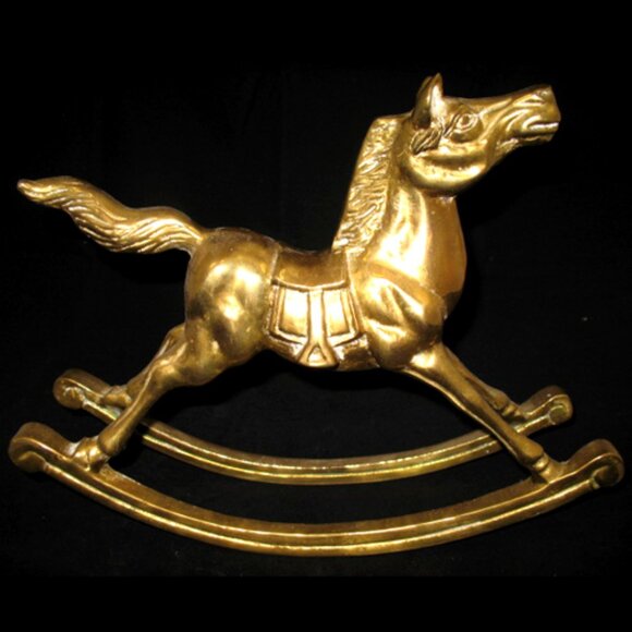 11.5" x 9.5" VINTAGE Old SOLID BRASS Cast Casting HORSE 6-LBS Heavy Home Decor